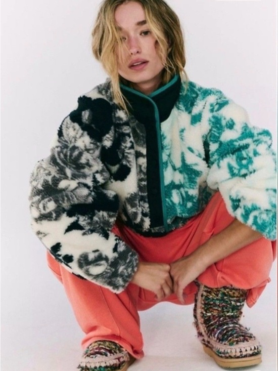 FP Movement by Free People Jackets & Blazers - FP Movement by Free People Hit The Slopes Jacket Sherpa XS Floral Cozy